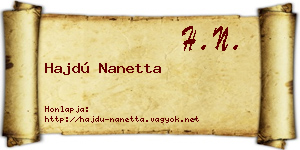 Hajdú Nanetta névjegykártya